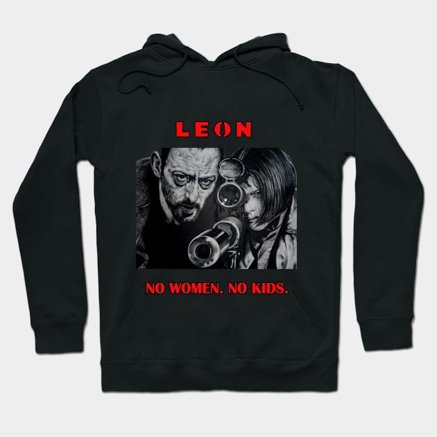 Leon Movie No Women No Kids Retro Hoodie by Artsimple247